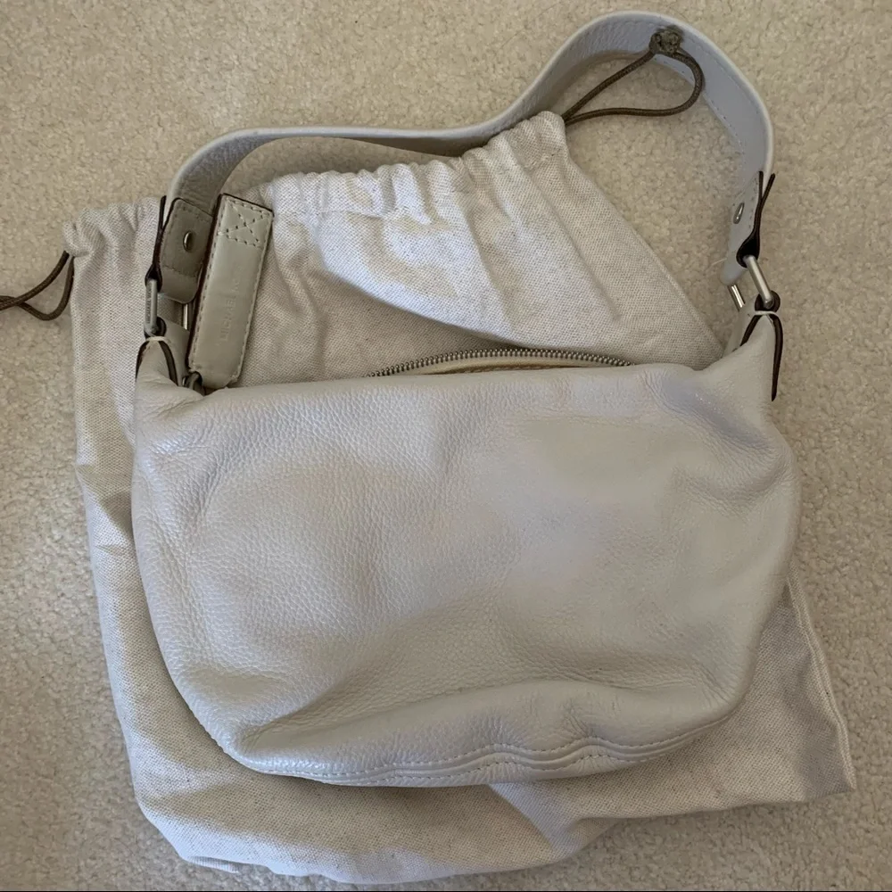 Michael Kors Y2K white leather hobo bag